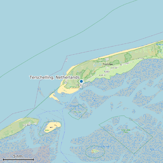 Map of Terschelling, Netherlands Tide Prediction Station