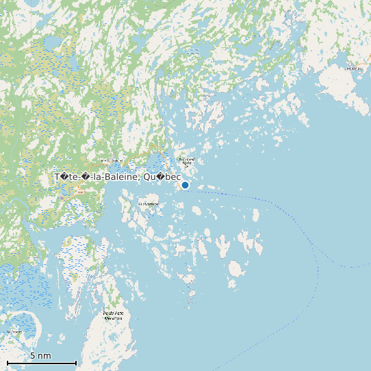 Map of T�te-�-la-Baleine, Qu�bec Tide Prediction Station