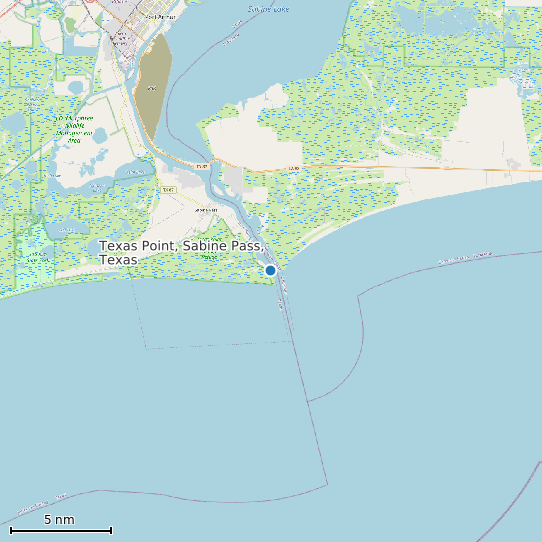 Map of Texas Point, Sabine Pass, Texas Tide Prediction Station