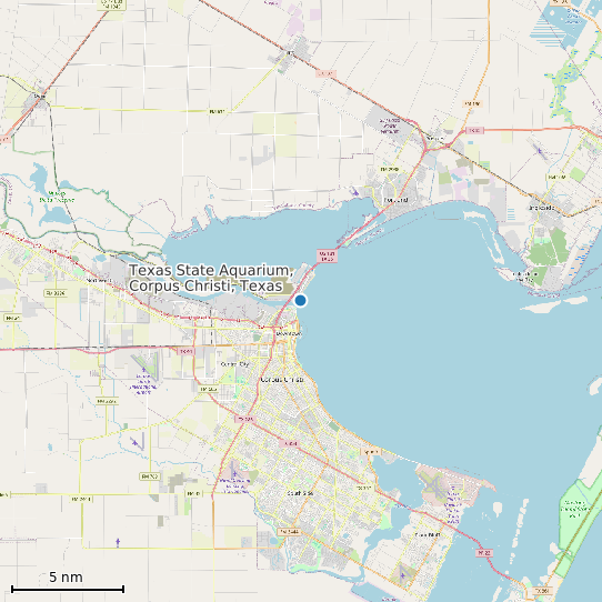Map of Texas State Aquarium, Corpus Christi, Texas Tide Prediction Station