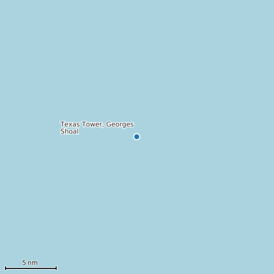 Map of Texas Tower, Georges Shoal Tide Prediction Station