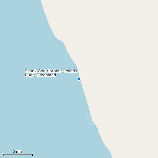 Map of Thank God Harbour, Polaris Bugt, Greenland Tide Prediction Station