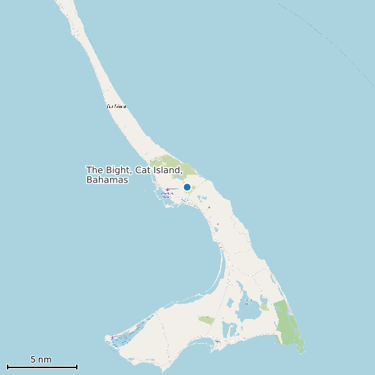Map of The Bight, Cat Island, Bahamas Tide Prediction Station