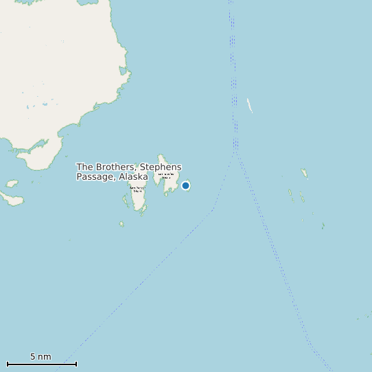 Map of The Brothers, Stephens Passage, Alaska Tide Prediction Station