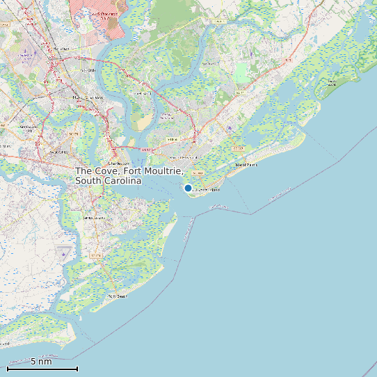 Map of The Cove, Fort Moultrie, South Carolina Tide Prediction Station