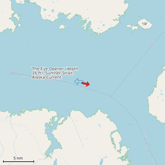 Map of The Eye Opener (depth 16 ft), Sumner Strait, Alaska Current Prediction Station
