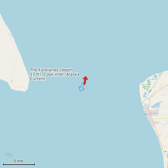 Map of The Forelands (depth 17 ft), Cook Inlet, Alaska Current Prediction Station