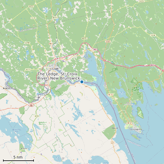 Map of The Ledge, St. Croix River, New Brunswick Tide Prediction Station