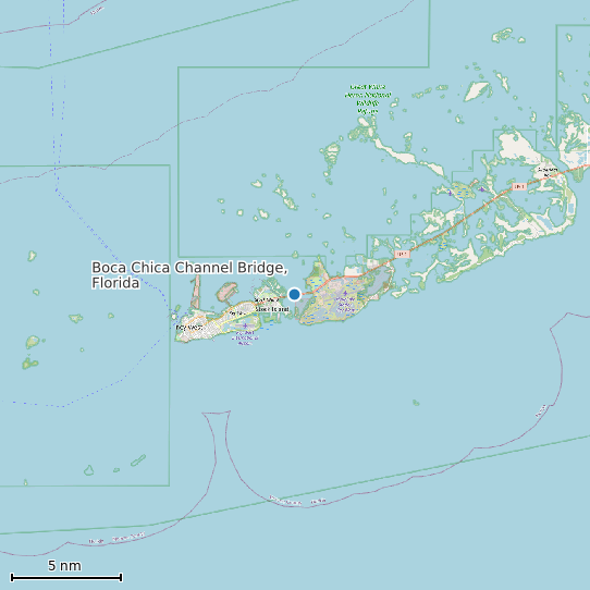 Map of Boca Chica Channel Bridge, Florida Tide Prediction Station