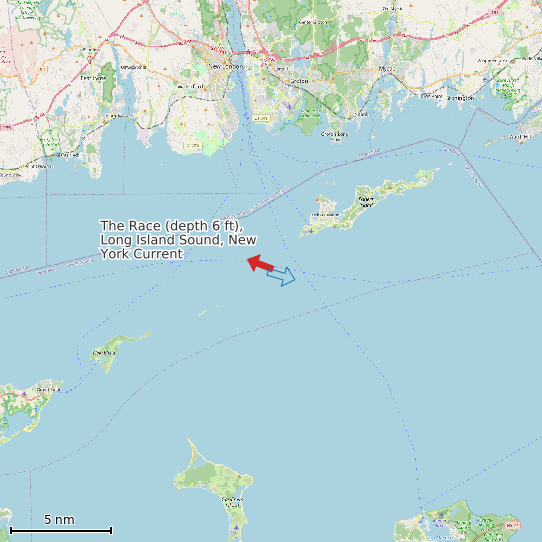 Map of The Race (depth 6 ft), Long Island Sound, New York Current Prediction Station