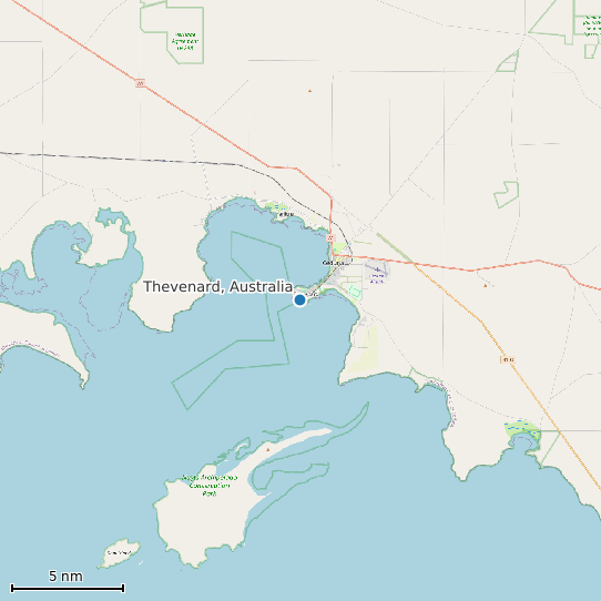 Map of Thevenard, Australia Tide Prediction Station