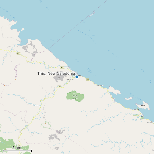 Map of Thio, New Caledonia Tide Prediction Station