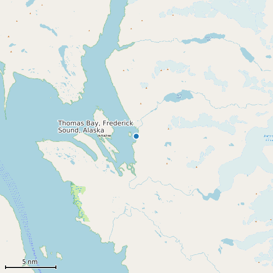 Map of Thomas Bay, Frederick Sound, Alaska Tide Prediction Station