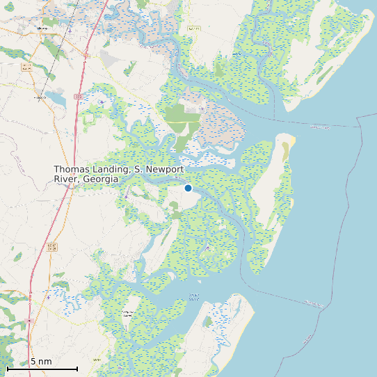 Map of Thomas Landing, S. Newport River, Georgia Tide Prediction Station