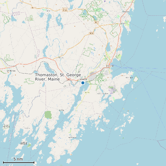 Map of Thomaston, St. George River, Maine Tide Prediction Station