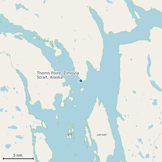 Map of Thoms Point, Zimovia Strait, Alaska Tide Prediction Station