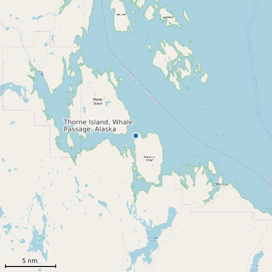Map of Thorne Island, Whale Passage, Alaska Tide Prediction Station