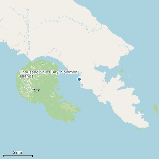Map of Thousand Ships Bay, Solomon Islands Tide Prediction Station