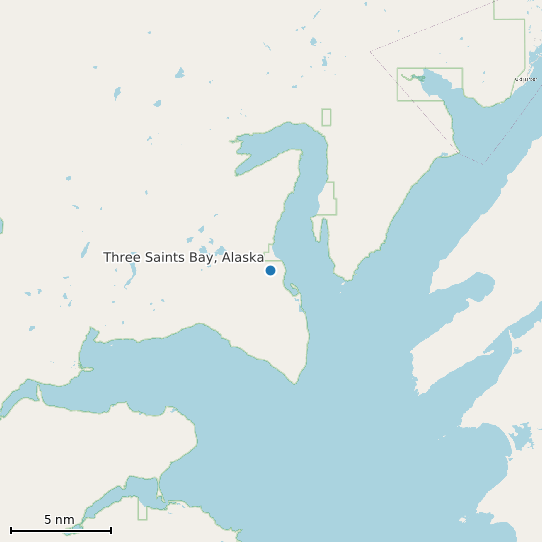 Map of Three Saints Bay, Alaska Tide Prediction Station