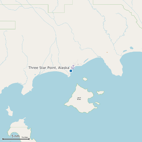Map of Three Star Point, Alaska Tide Prediction Station