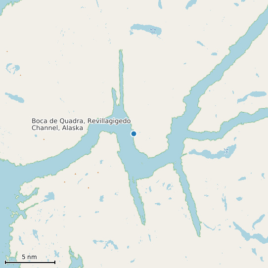 Map of Boca de Quadra, Revillagigedo Channel, Alaska Tide Prediction Station