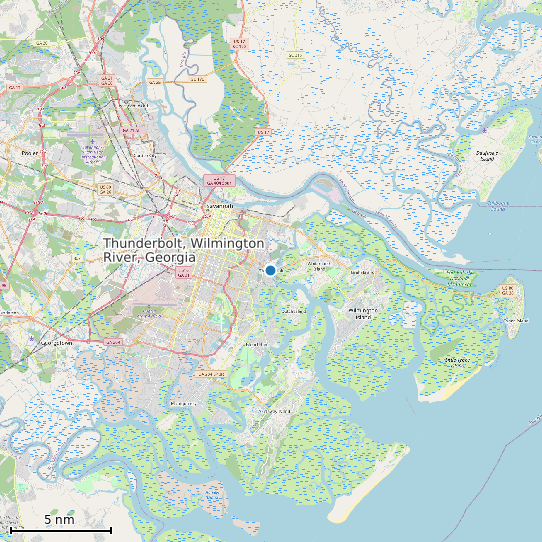 Map of Thunderbolt, Wilmington River, Georgia Tide Prediction Station