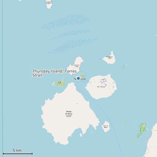 Map of Thursday Island, Torres Strait Tide Prediction Station