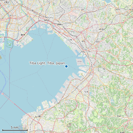 Map of Tiba Light, Tiba, Japan Tide Prediction Station