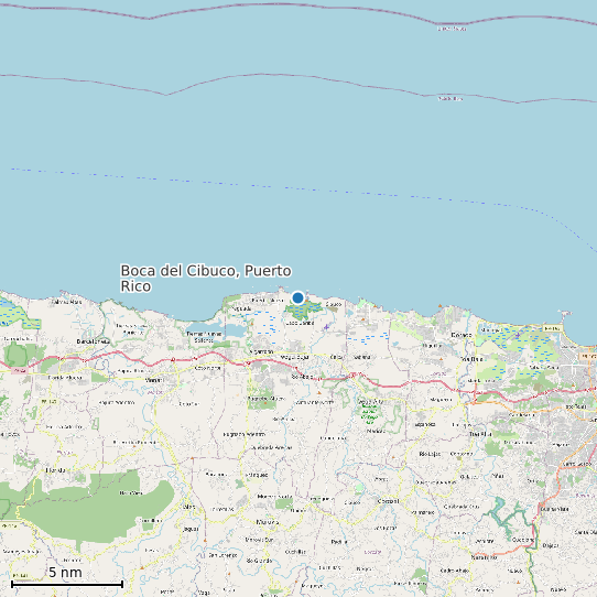 Map of Boca del Cibuco, Puerto Rico Tide Prediction Station