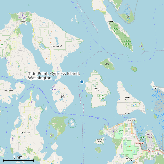 Map of Tide Point, Cypress Island, Washington Tide Prediction Station