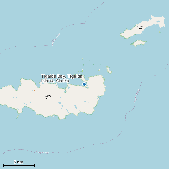 Map of Tigalda Bay, Tigalda Island, Alaska Tide Prediction Station