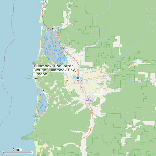 Map of Tillamook, Hoquarten Slough, Tillamook Bay, Oregon Tide Prediction Station