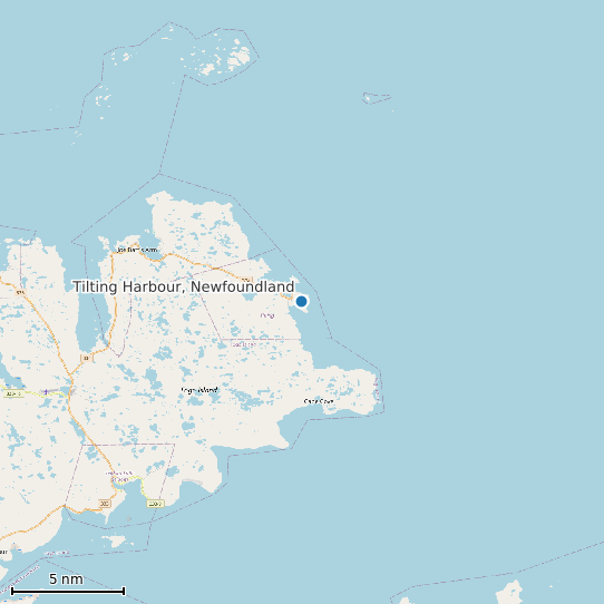 Map of Tilting Harbour, Newfoundland Tide Prediction Station