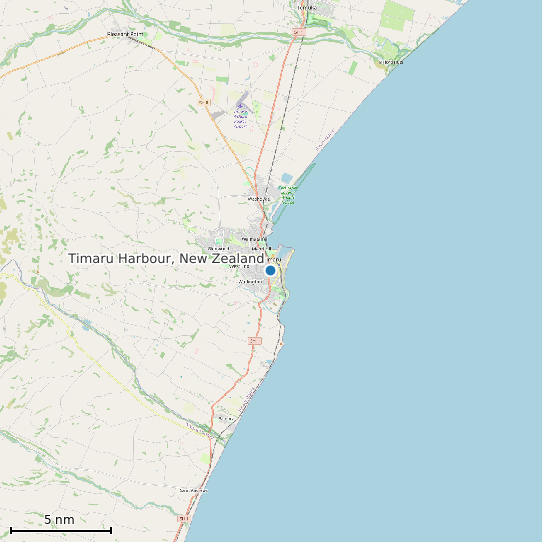 Map of Timaru Harbour, New Zealand Tide Prediction Station