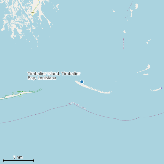Map of Timbalier Island, Timbalier Bay, Louisiana Tide Prediction Station