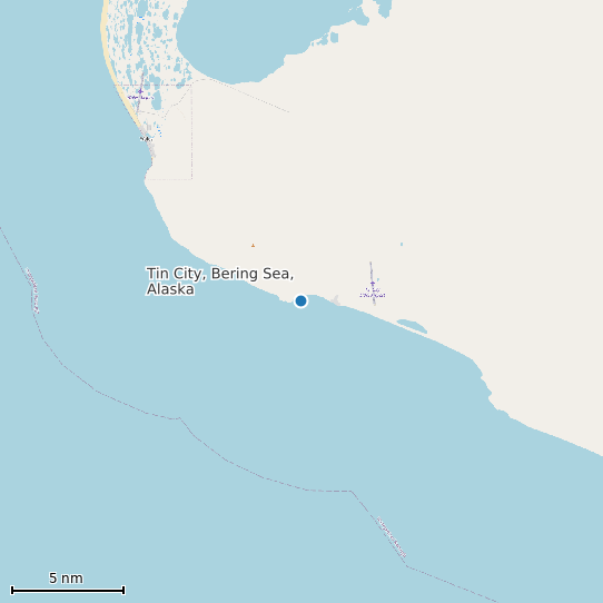 Map of Tin City, Bering Sea, Alaska Tide Prediction Station
