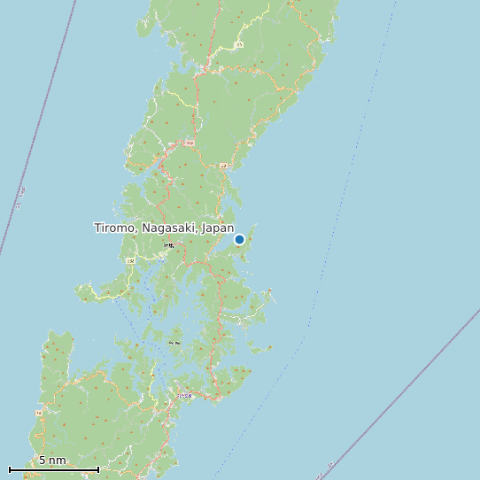 Map of Tiromo, Nagasaki, Japan Tide Prediction Station