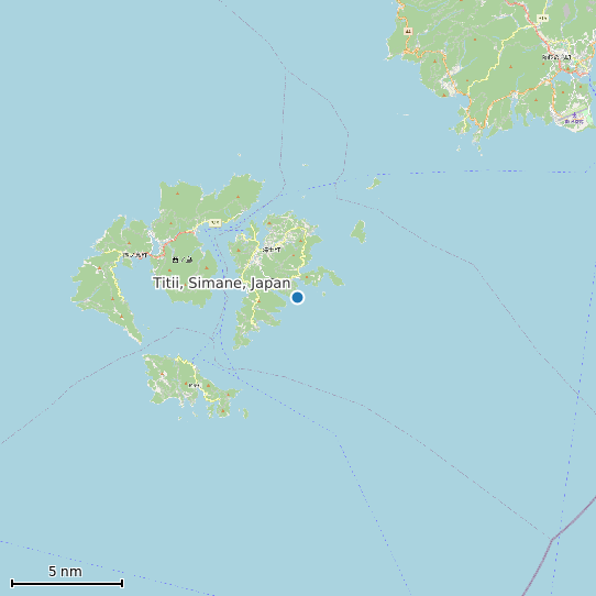 Map of Titii, Simane, Japan Tide Prediction Station