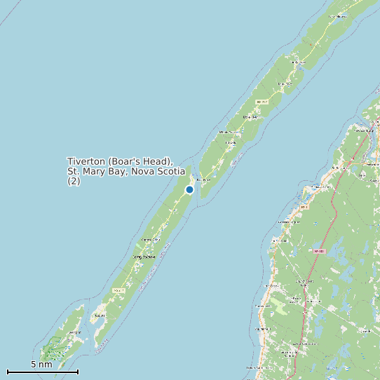 Map of Tiverton (Boar's Head), St. Mary Bay, Nova Scotia (2) Tide Prediction Station