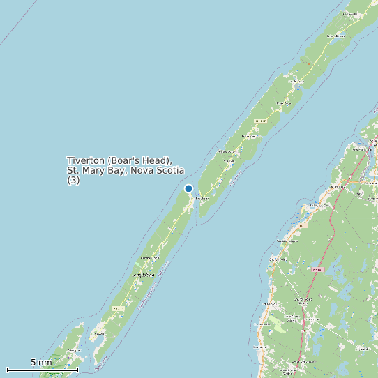 Map of Tiverton (Boar's Head), St. Mary Bay, Nova Scotia (3) Tide Prediction Station