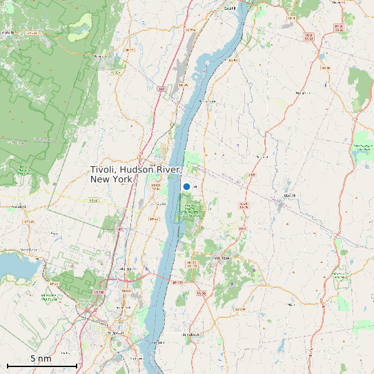 Map of Tivoli, Hudson River, New York Tide Prediction Station