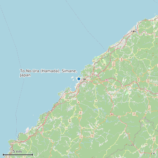 Map of To-No-Ura (Hamada), Simane, Japan Tide Prediction Station