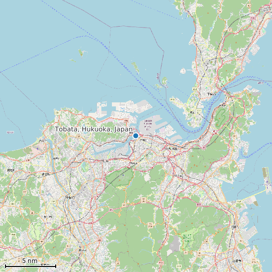 Map of Tobata, Hukuoka, Japan Tide Prediction Station