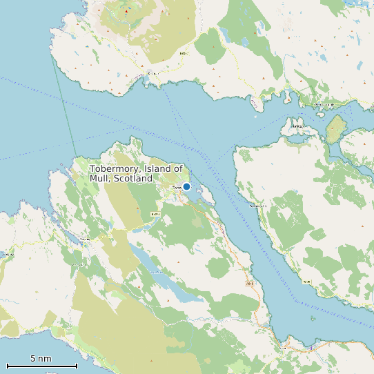 Map of Tobermory, Island of Mull, Scotland Tide Prediction Station