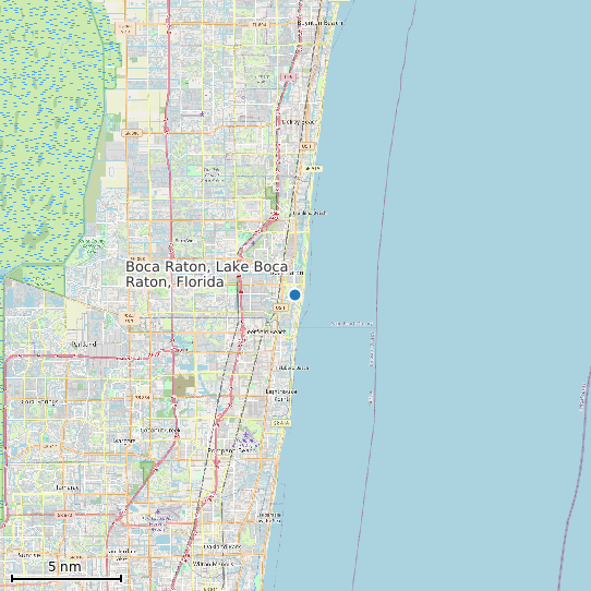 Map of Boca Raton, Lake Boca Raton, Florida Tide Prediction Station