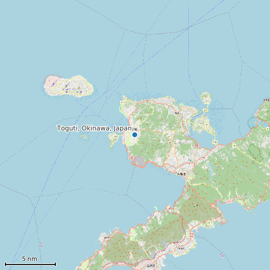 Map of Toguti, Okinawa, Japan Tide Prediction Station