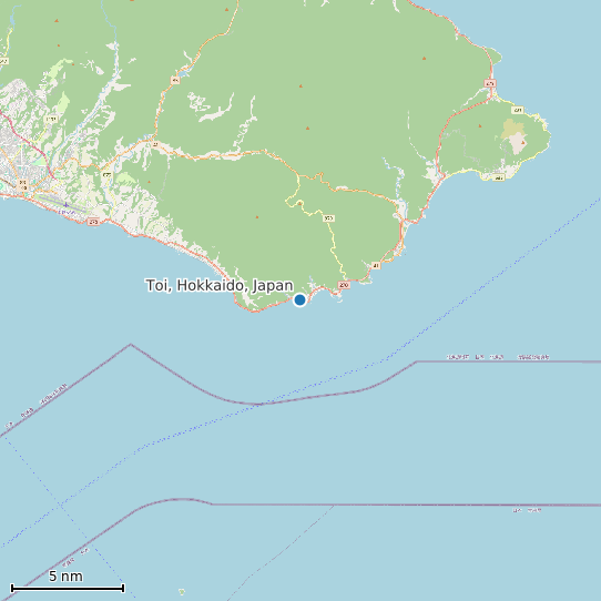 Map of Toi, Hokkaido, Japan Tide Prediction Station