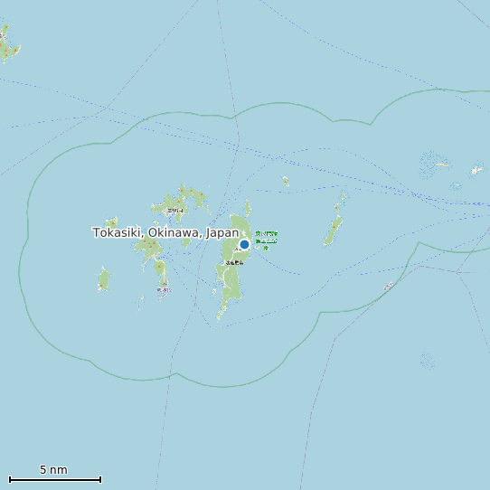 Map of Tokasiki, Okinawa, Japan Tide Prediction Station