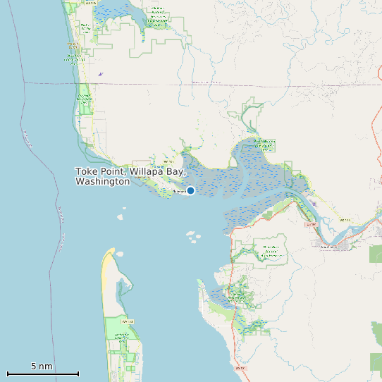 Map of Toke Point, Willapa Bay, Washington Tide Prediction Station
