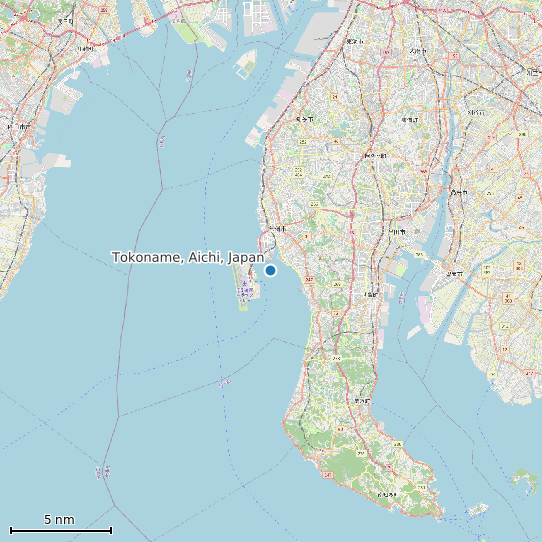 Map of Tokoname, Aichi, Japan Tide Prediction Station